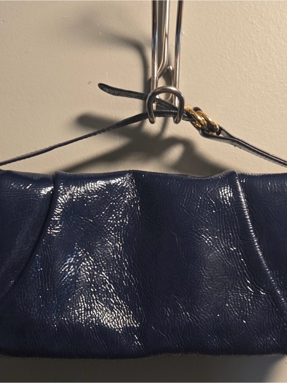 HOBO Navy & Cream Houndstooth-Style Shoulder Bag Interior